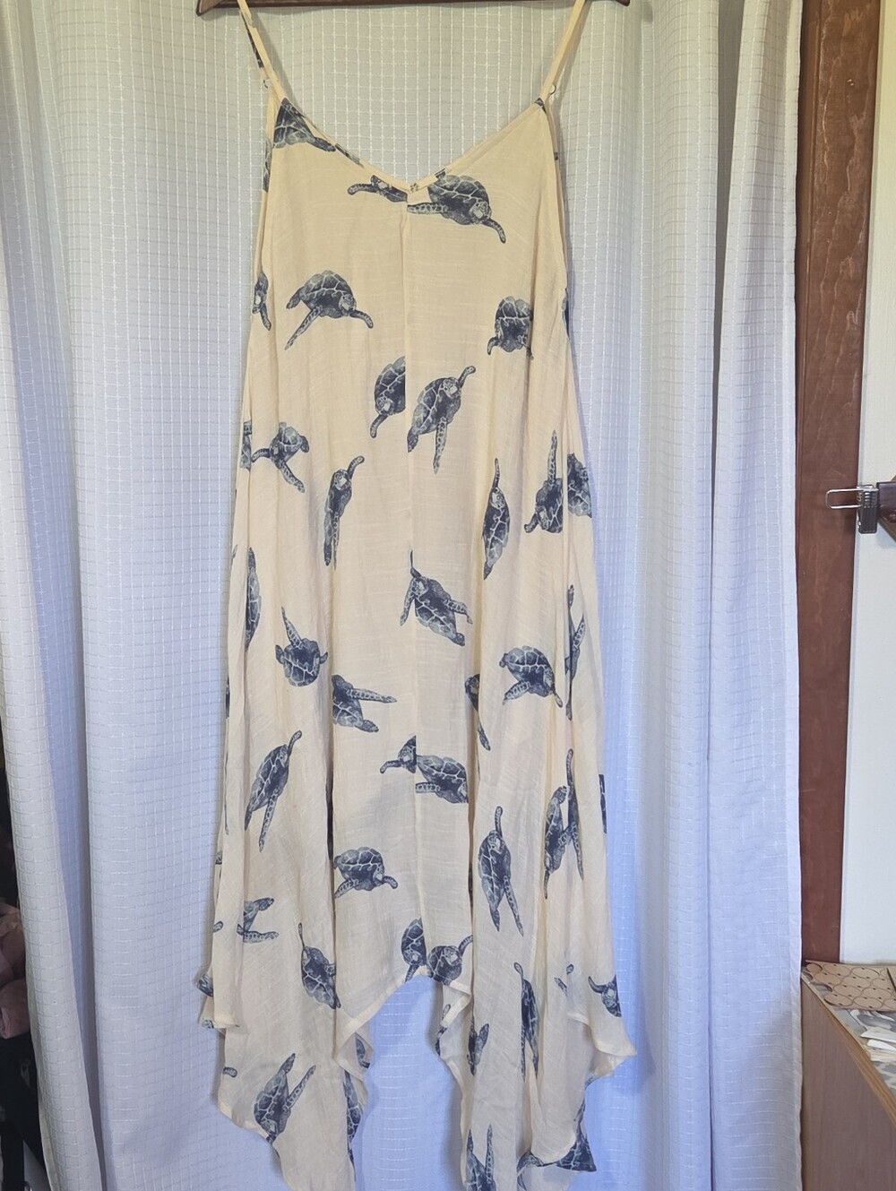 Womens Gauzy Tropical Dress OSFA  Asymmetrical Coastal Beach Hawaii Resort Lined